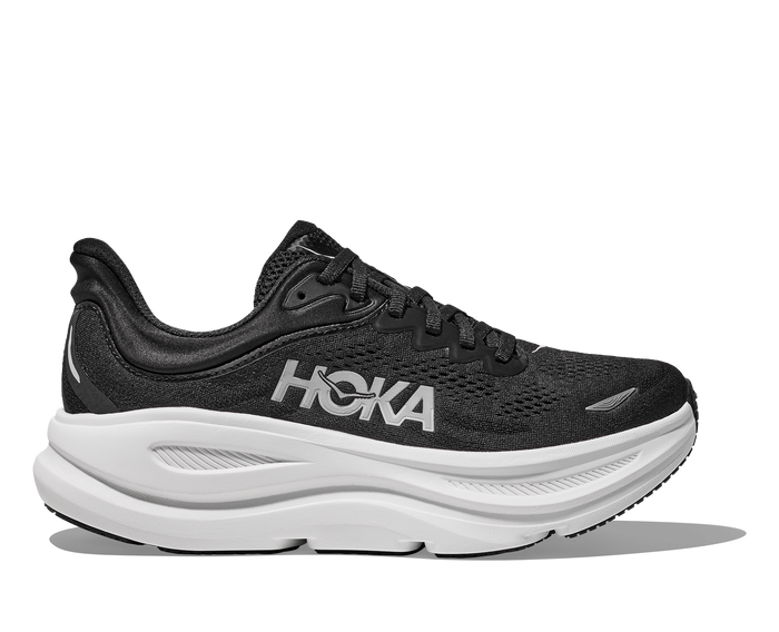 Hoka Bondi 9 Womens Running Shoes Black White