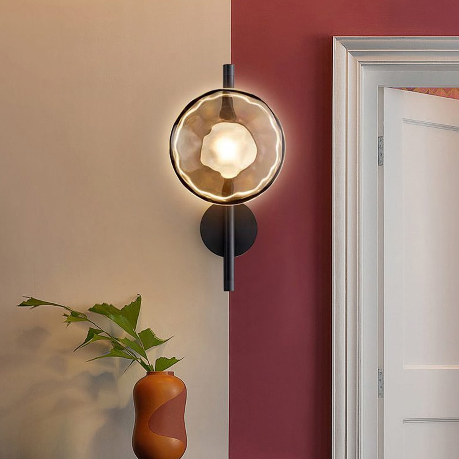 Ceto Glass Wall Light | Nordic Round Sconce for Ambient Illumination ...