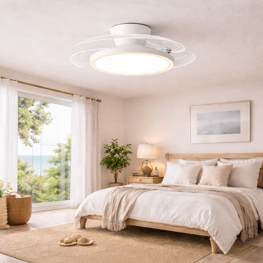 Invisible Ceiling Fan with LED Light | 52-Inch DC Motor | Remote Contr ...
