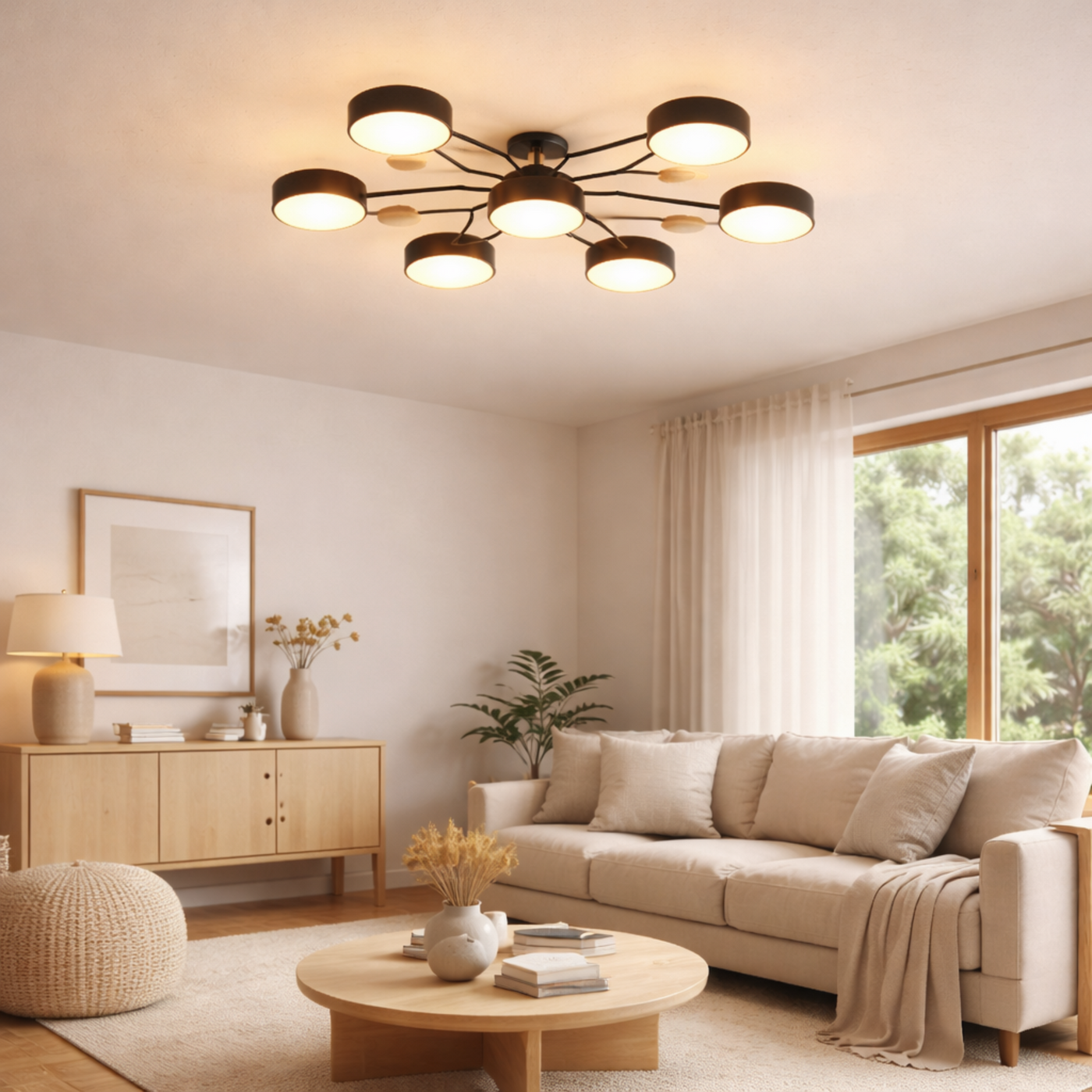 Modern LED Chandelier Iron Acrylic | 37 x 5.5 Inch | 84W 6720 Lumens 2 ...