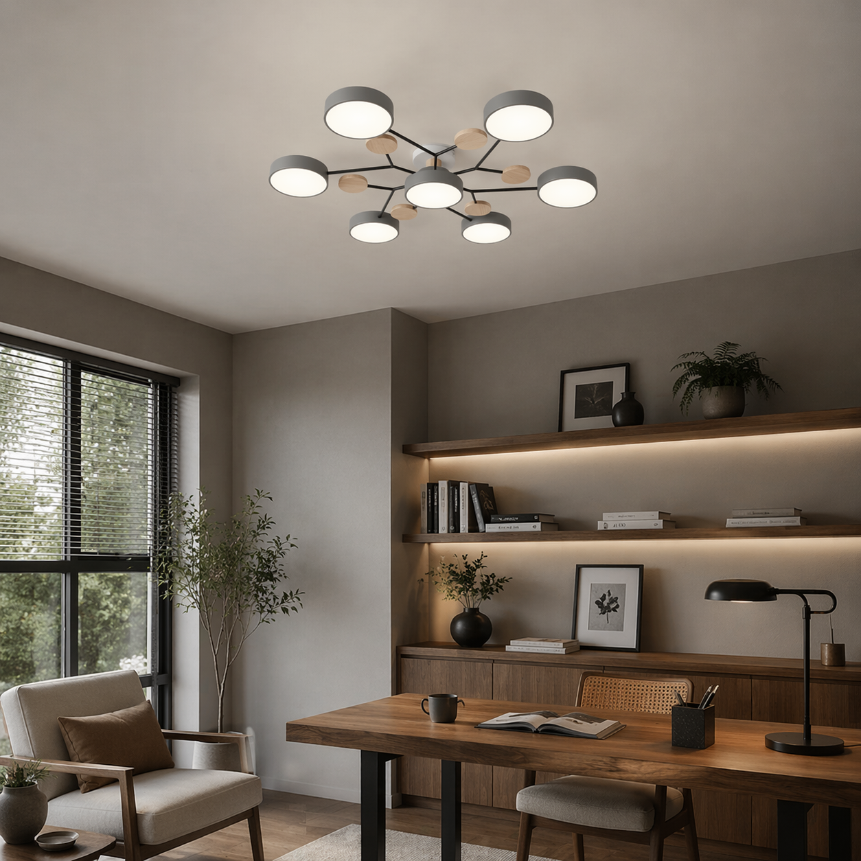 Modern LED Chandelier Iron Acrylic | 37 x 5.5 Inch | 84W 6720 Lumens 2 ...